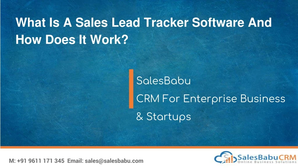 what is a sales lead tracker software