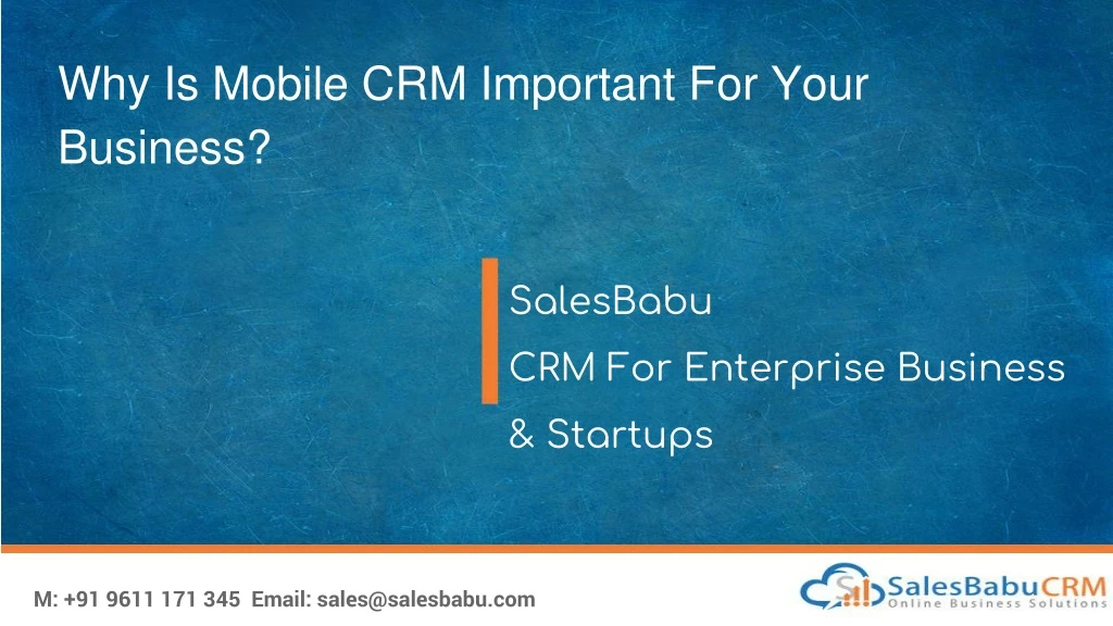 why is mobile crm important for your business