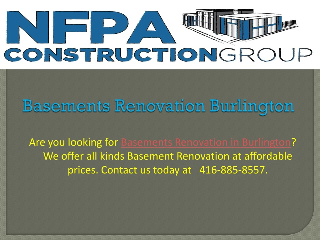 basements renovation burlington