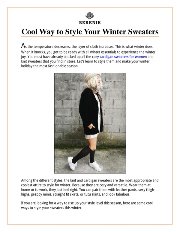 Cool Way to Style Your Winter Sweaters