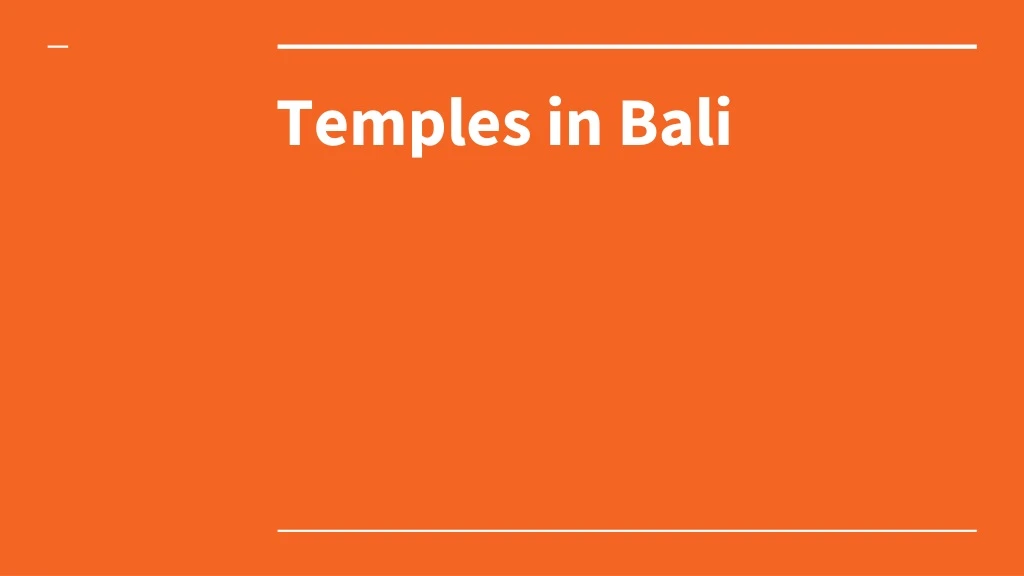 temples in bali