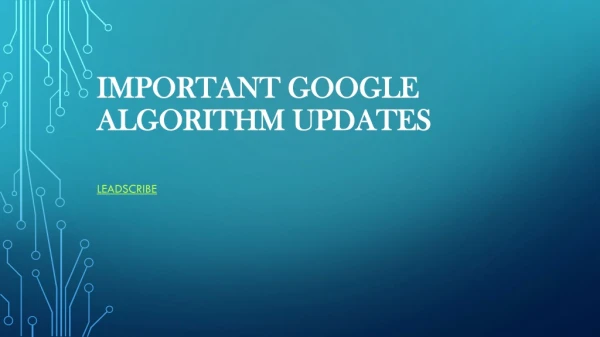 important google algorithm updates