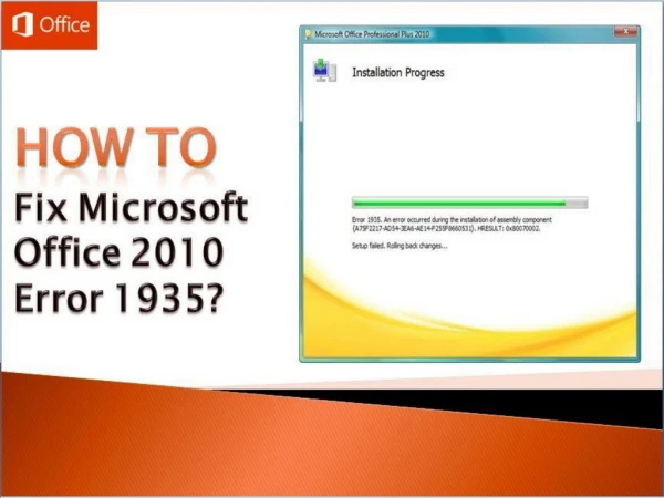 How to Fix Microsoft Office 2010 Error 1935?
