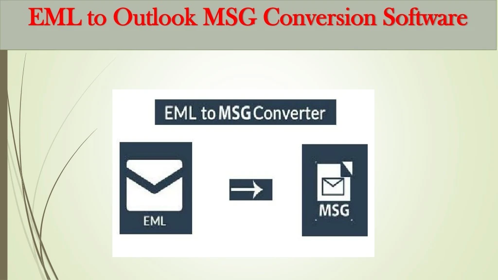 eml to outlook msg conversion software
