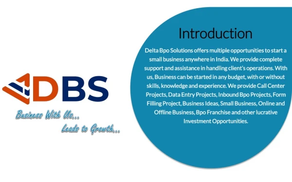 Delta Bpo Solutions Company Profile - Introductions
