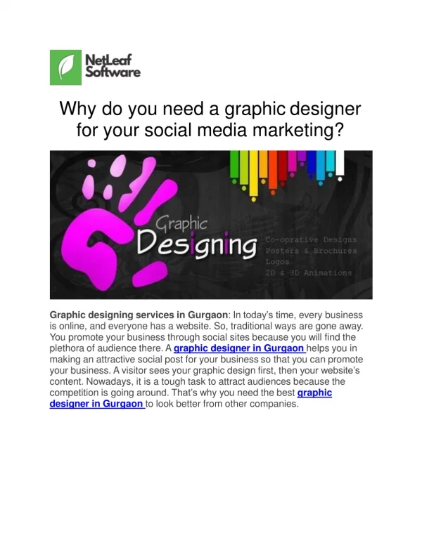why do you need a graphic designer for your social media marketing