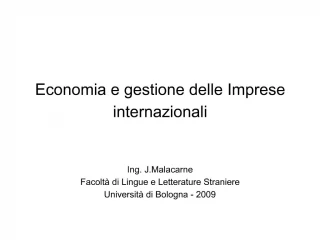 Economia e gestione delle Imprese internazionali - slide 1