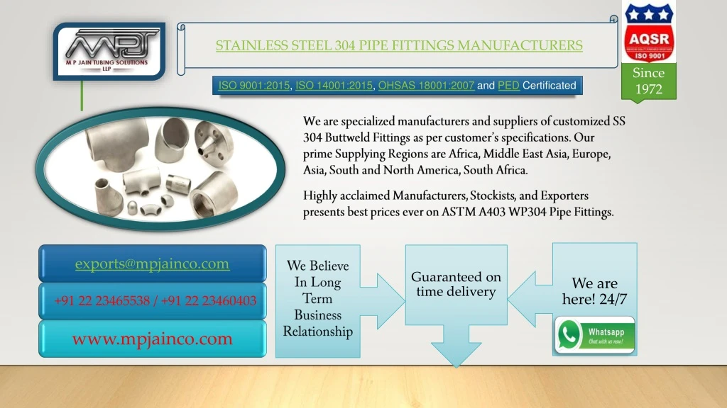 stainless steel 304 pipe fittings manufacturers