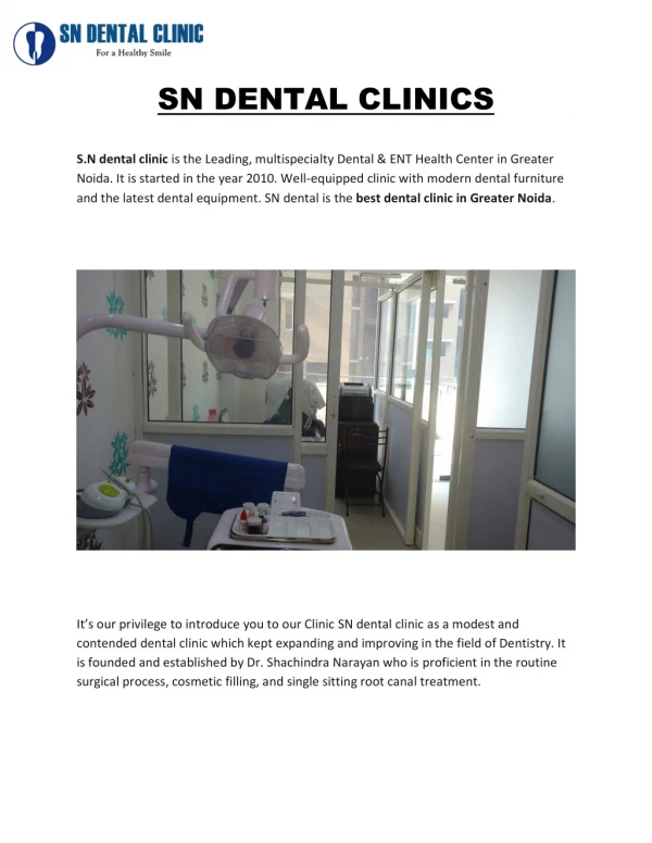 Best dental clinic in Greater Noida | Dental clinic near me - SN dental clinics