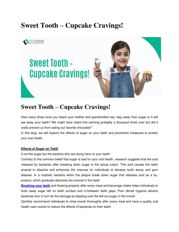 Sweet Tooth – Cupcake Cravings!