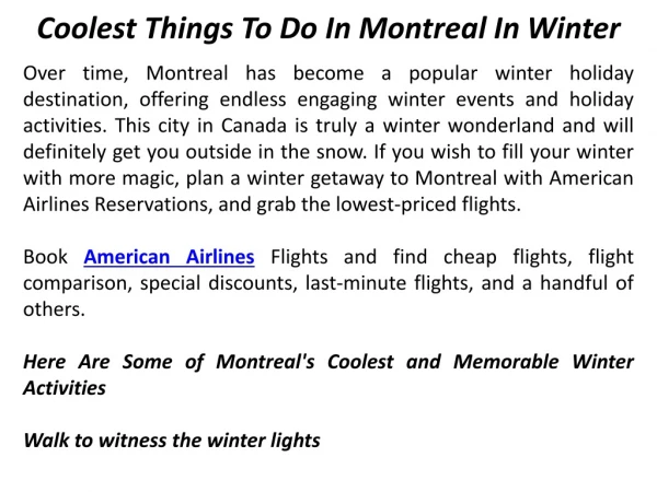Coolest Things To Do In Montreal In Winter