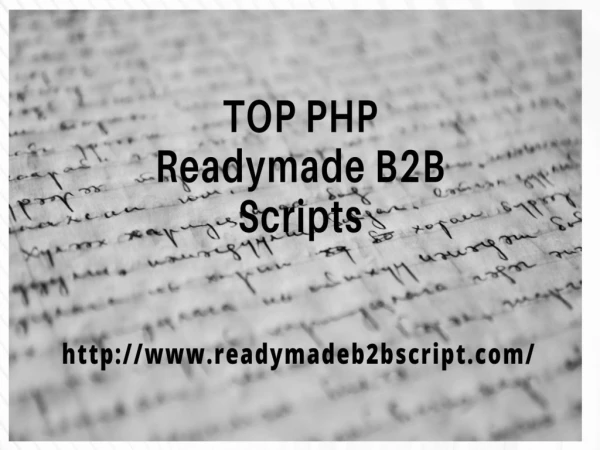 B2b marketplace software - PHP Readymade B2B Scripts