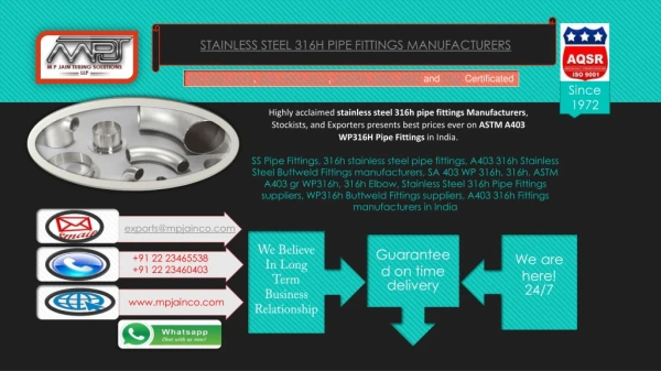 stainless steel 316h pipe fittings manufacturers