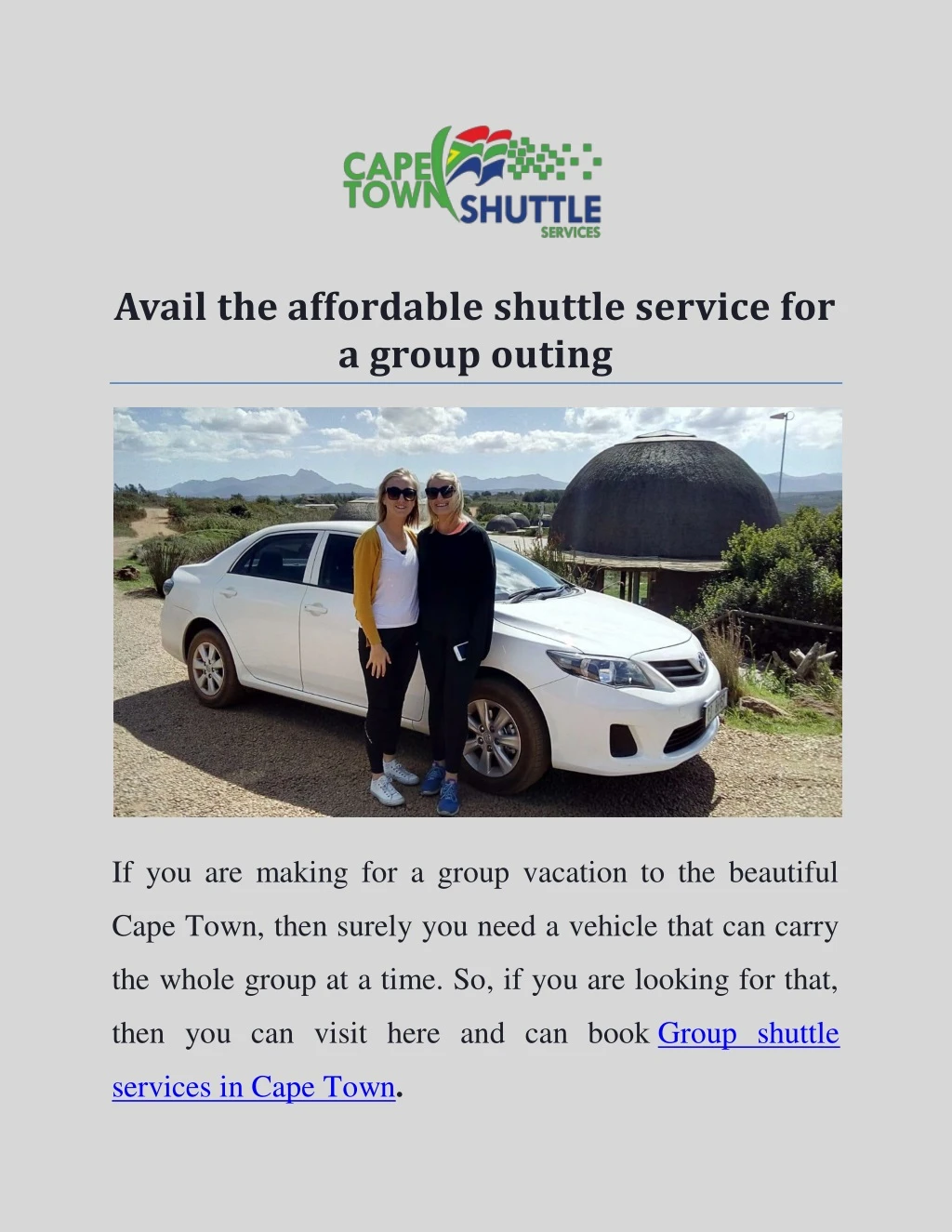 avail the affordable shuttle service for a group