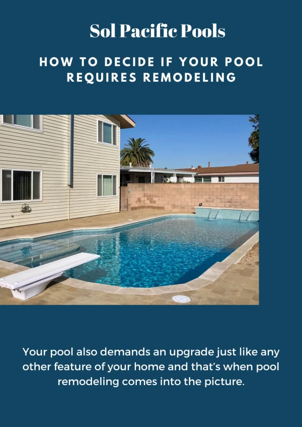 How To Decide If Your Pool Requires Remodeling