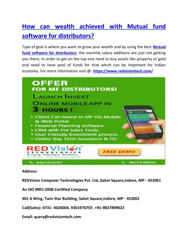 how can wealth achieved with mutual fund software