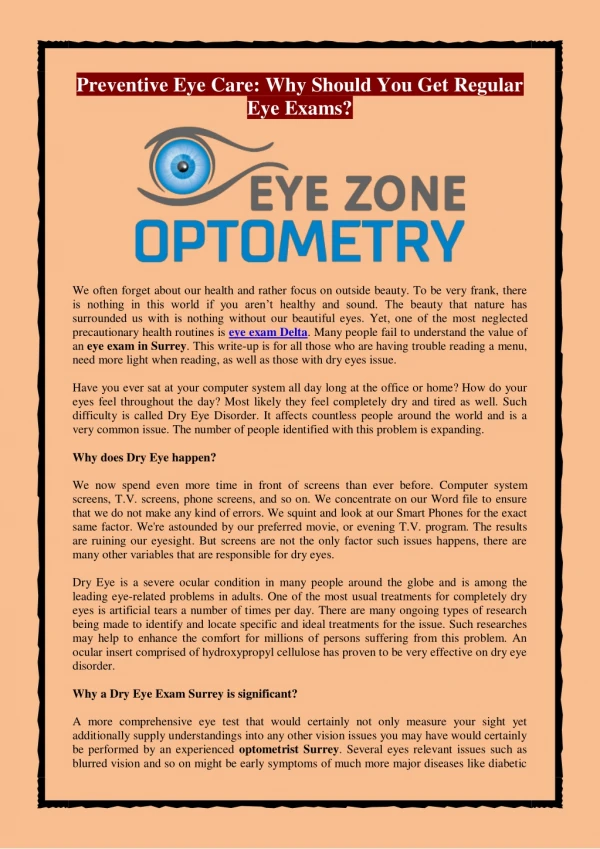 Preventive Eye Care: Why Should You Get Regular Eye Exams?