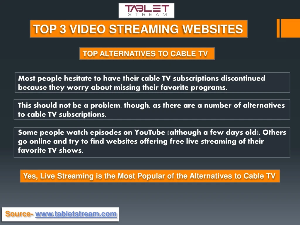top 3 video streaming websites