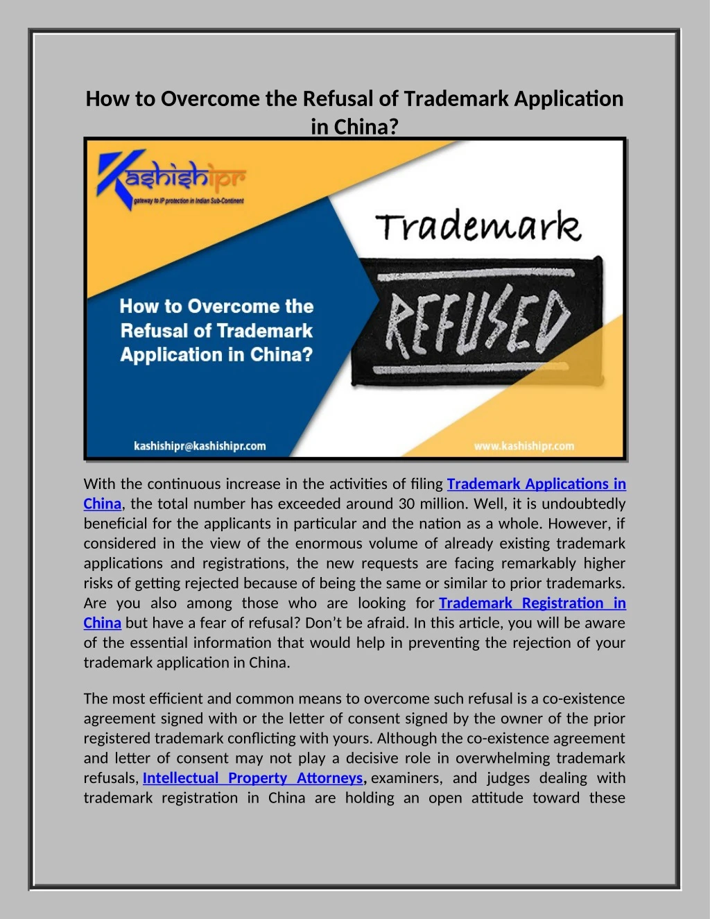 how to overcome the refusal of trademark