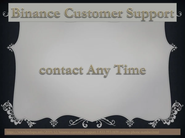 Binance Customer Support 1-833-993-0690 Service Phone Number