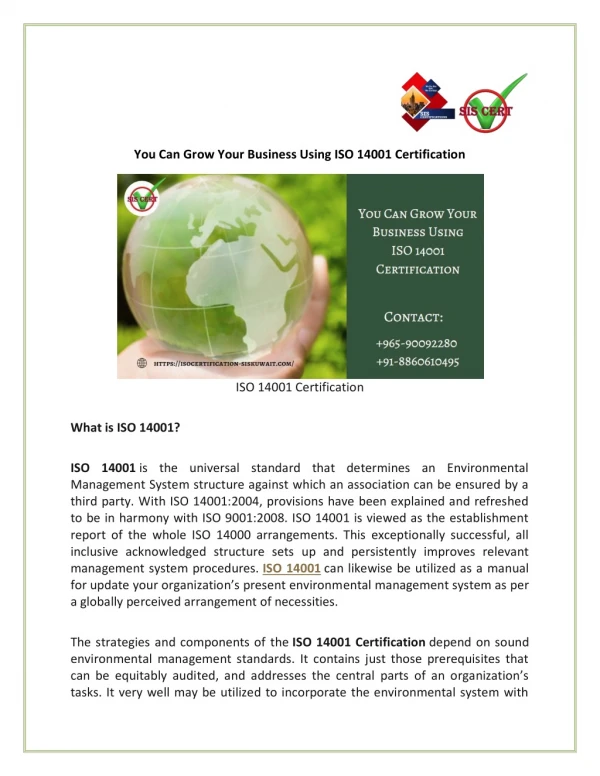 You Can Grow Your Business Using ISO 14001 Certification