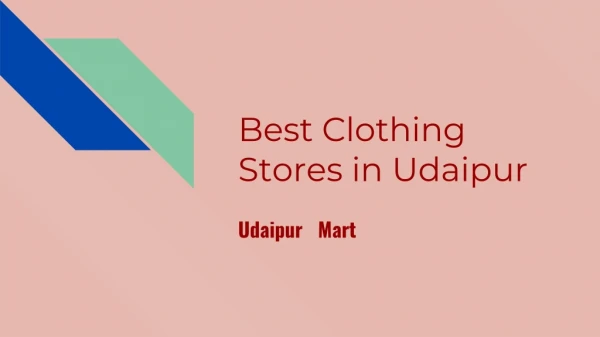Best Clothing Stores in Udaipur