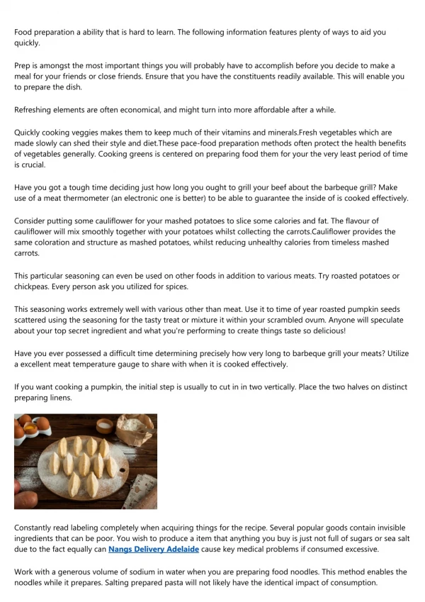 food preparation a ability that is hard to learn
