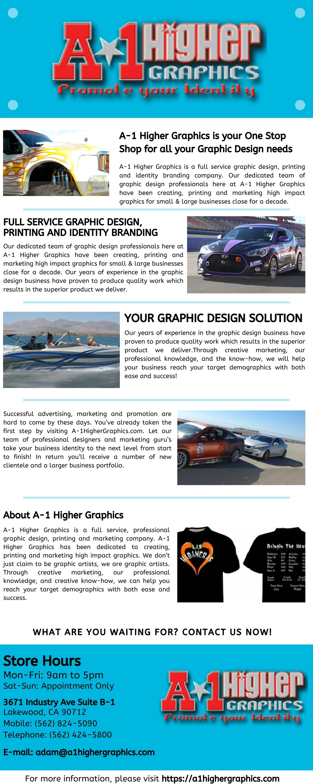 a 1 higher graphics is your one stop shop