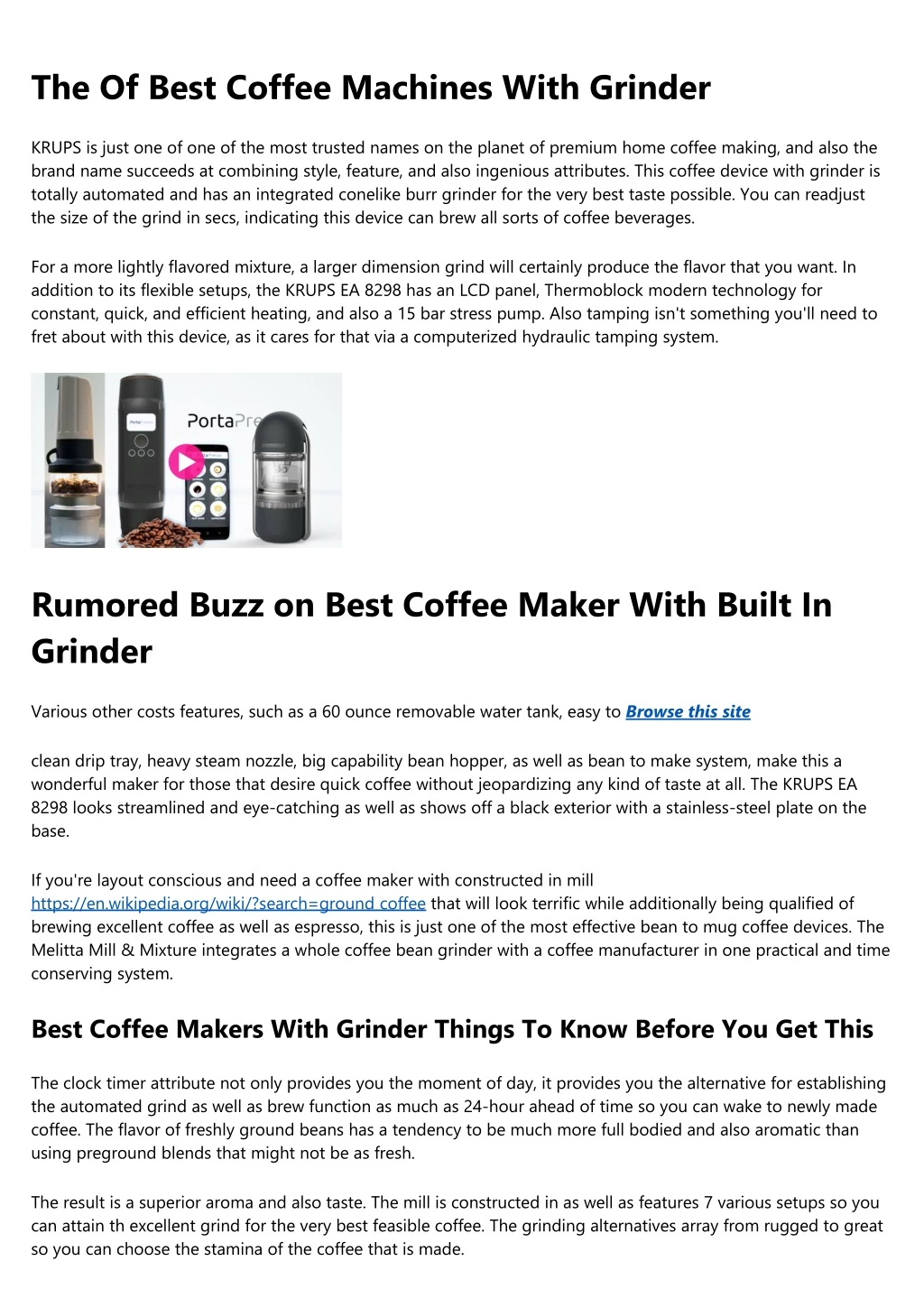 the of best coffee machines with grinder