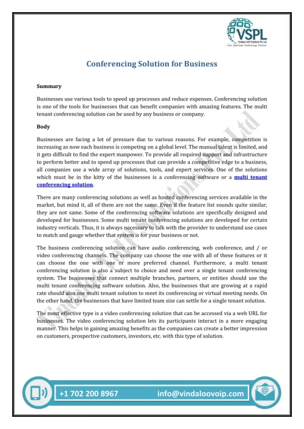 conferencing solution for business