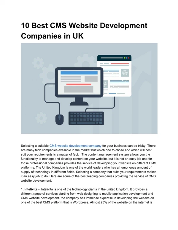 10 Best CMS Website Development Companies in UK