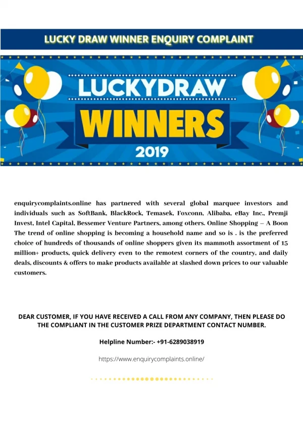 Online Shopping Lucky Draw