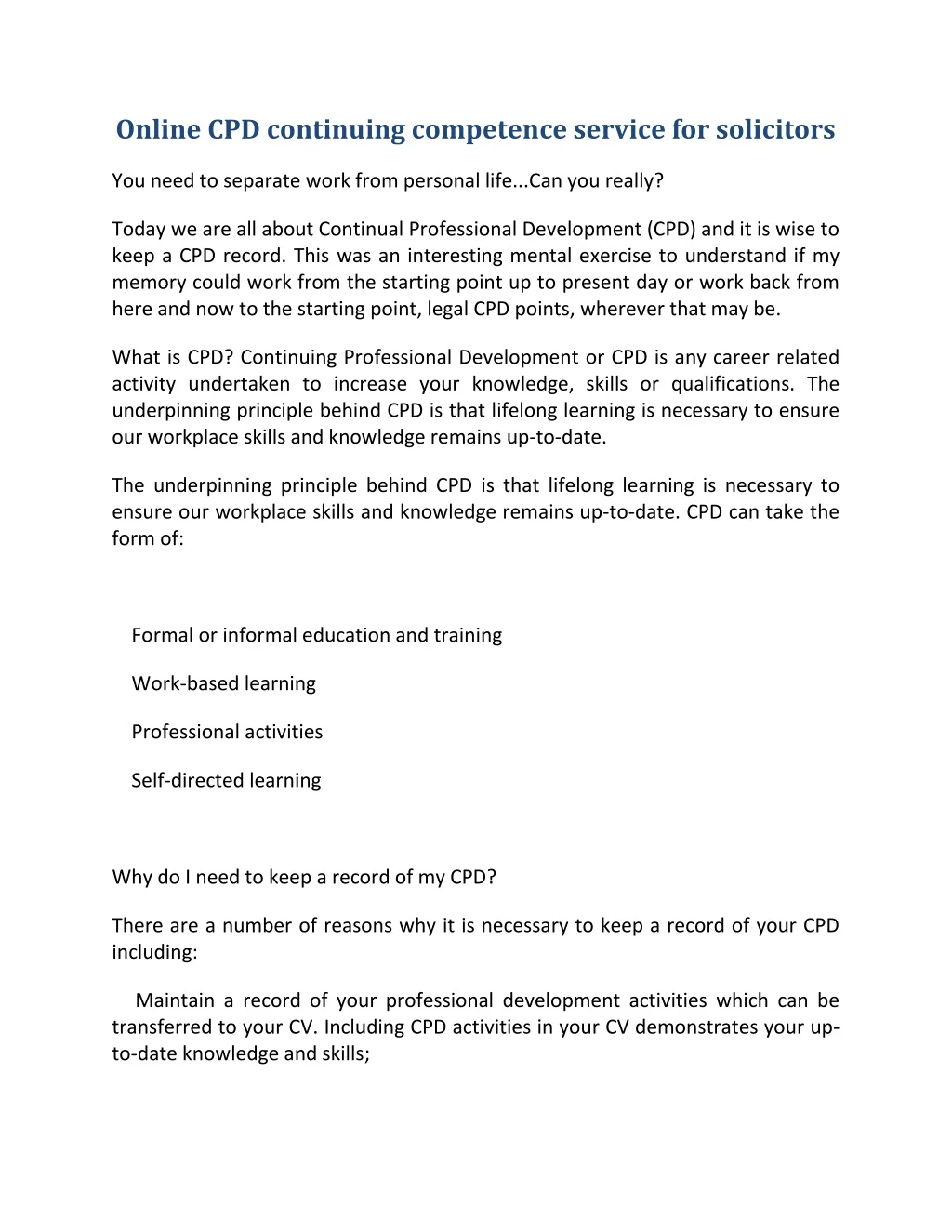 online cpd continuing competence service