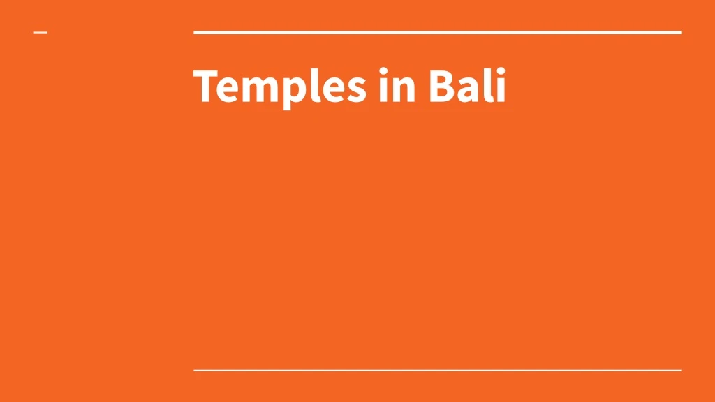 temples in bali