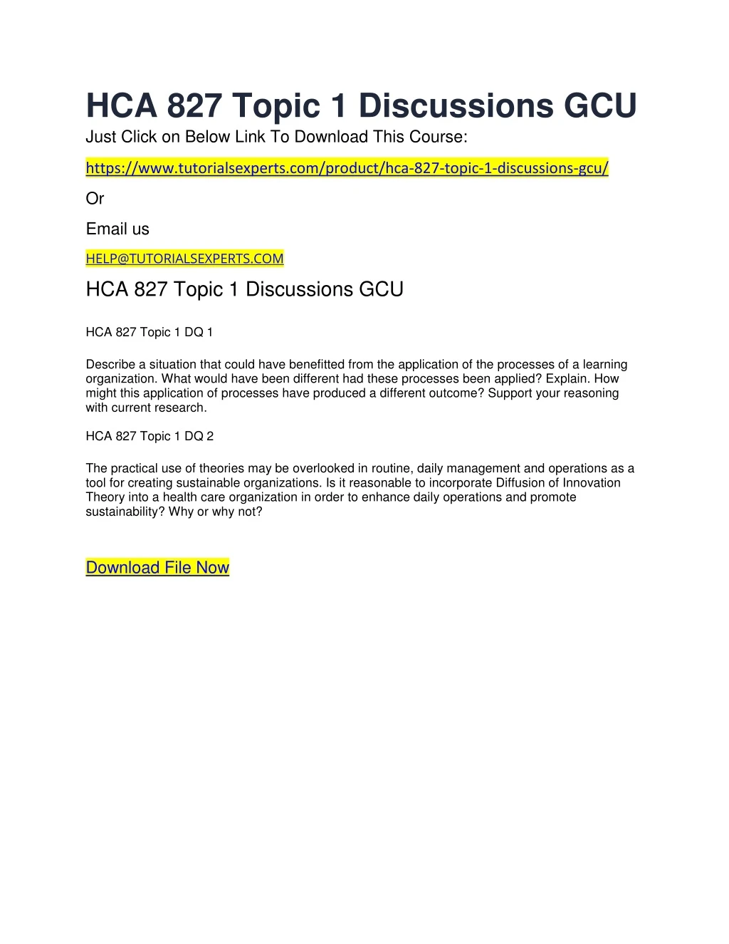 hca 827 topic 1 discussions gcu just click