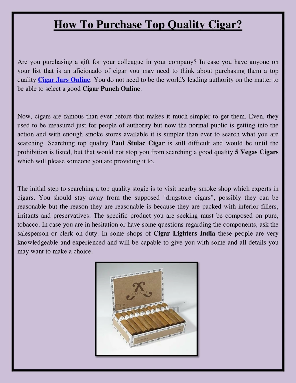 how to purchase top quality cigar