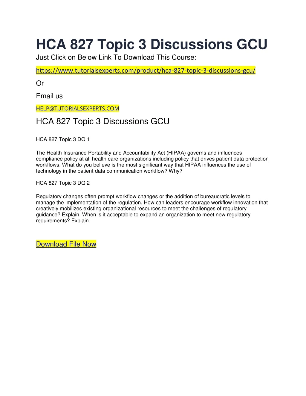 hca 827 topic 3 discussions gcu just click