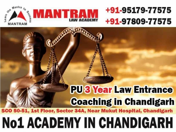 Best PU 3 Year Law Entrance Exam Coaching in Chandigarh