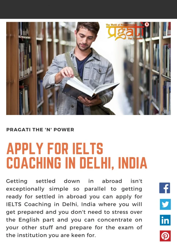 Apply for IELTS Coaching in Delhi, India
