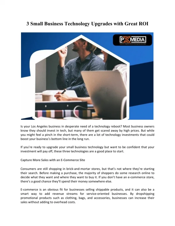 3 small business technology upgrades with great