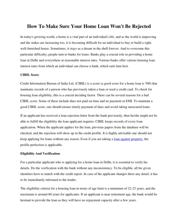 how to make sure your home loan won t be rejected