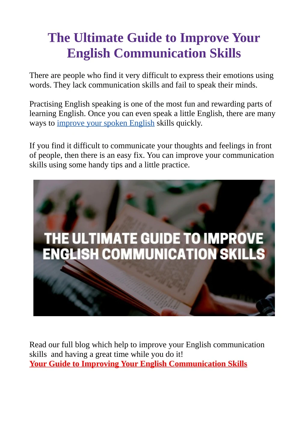 the ultimate guide to improve your english
