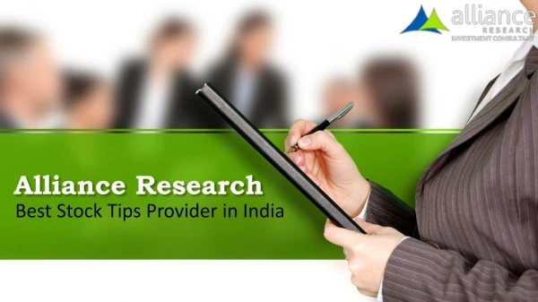 Alliance Research - Best Stock Tips Provider in India