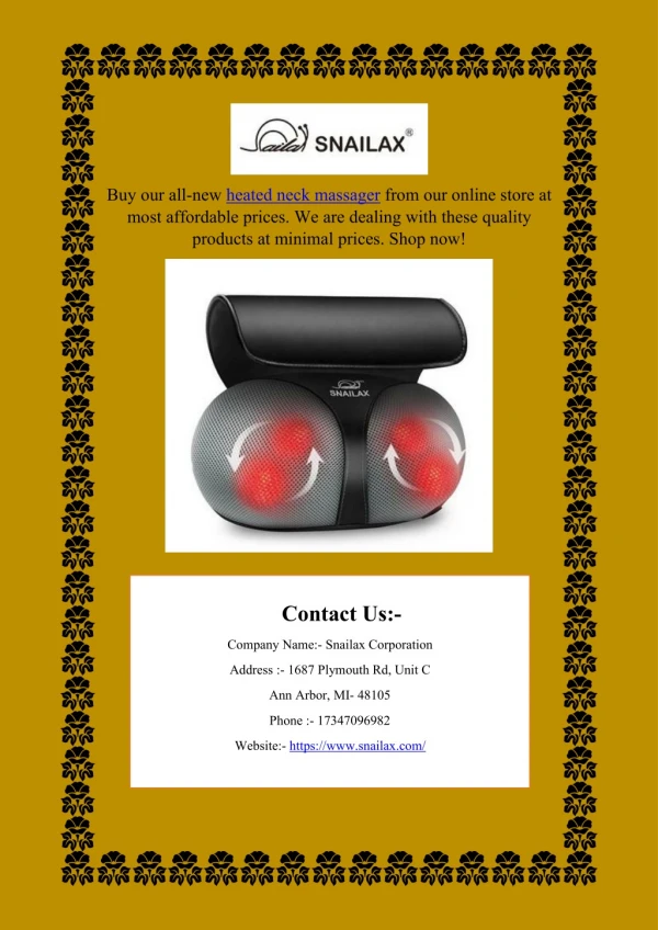 buy our all new heated neck massager from