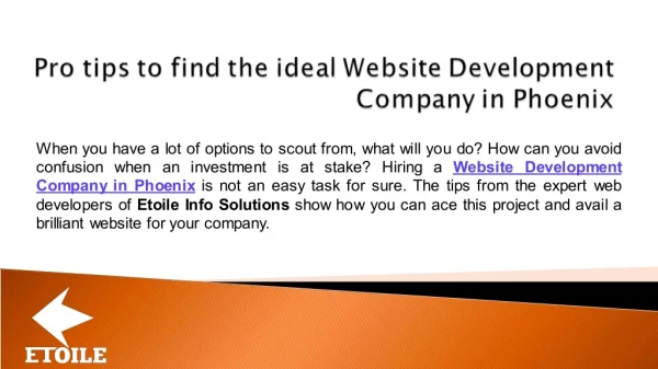 Pro tips to find the ideal Website Development Company in Phoenix
