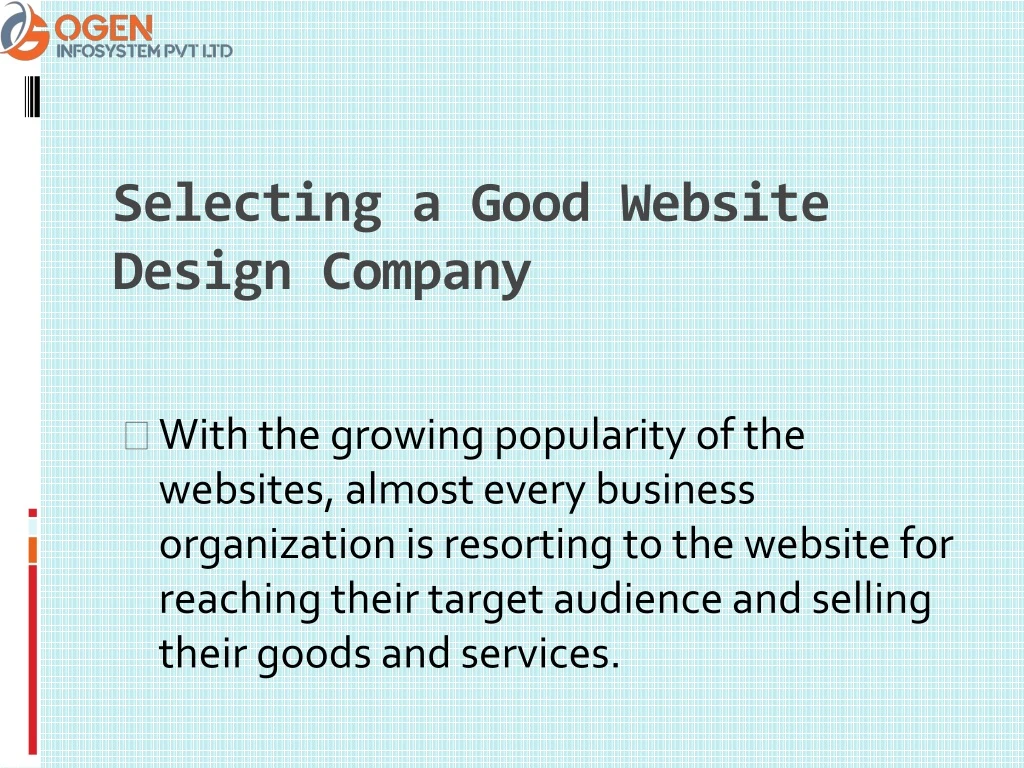 selecting a good website design company