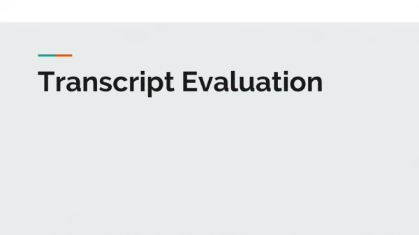 transcript evaluation