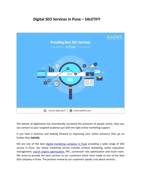 digital seo services in pune saletify