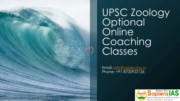 UPSC Zoology Optional Online Coaching Classes