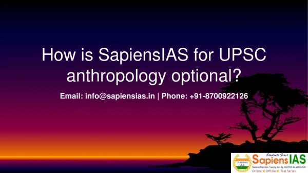 How is SapiensIAS for UPSC anthropology optional